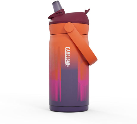 Camelbak thrive flip straw drinkfles kids - 350 ml - rvs - met rietje - isolatie waterfles - oranje (misty mountain)