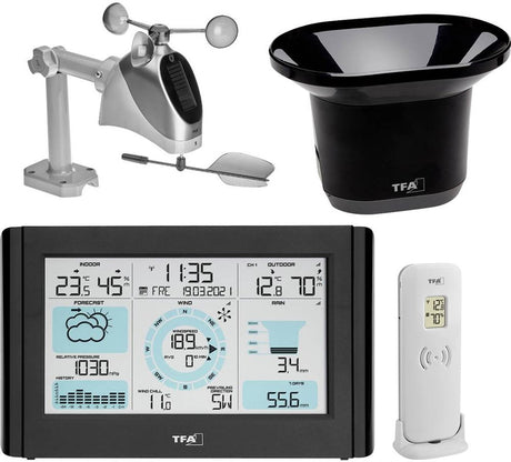 Tfa dostmann weather pro 35.1161.01 draadloos weerstation verwachting voor 12 tot 24 uur aantal sensoren max.: 3