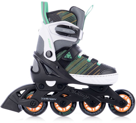 Tempish systent skeelers - inline skates - verstelbaar - kinderen - zwart groen oranje - maat 29-32