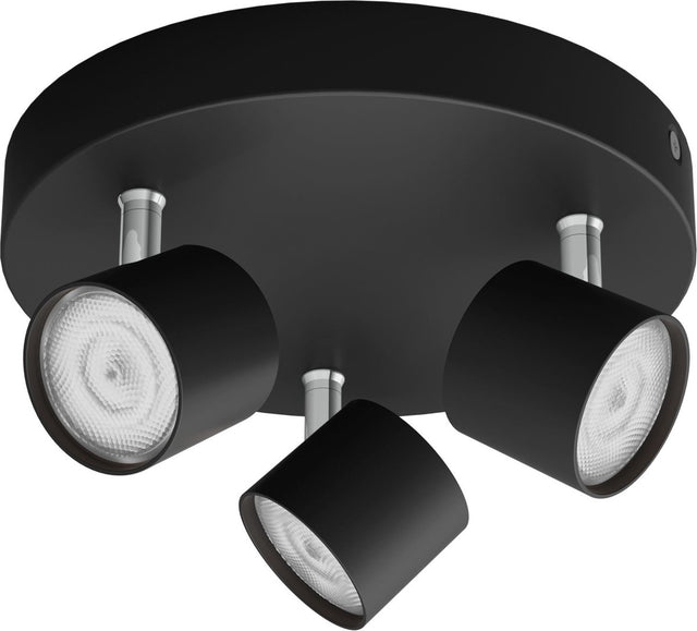 Philips led philips star opbouwspot - 3-lichts - zwart