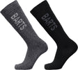 Barts basic skisock 2 pack wintersportsokken unisex - grijs zwart - maat 43- 46 43-46