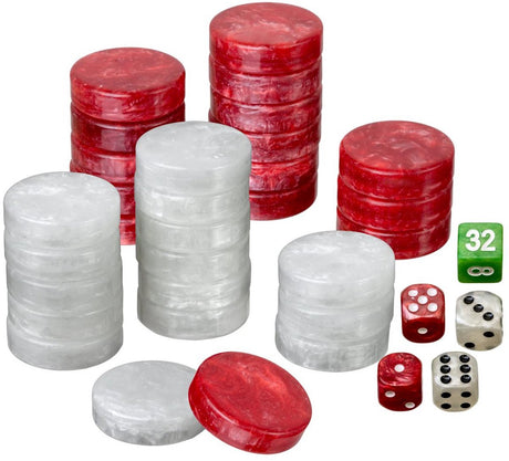 Philos backgammon speelstenen groot kunststof - multicolor set.
