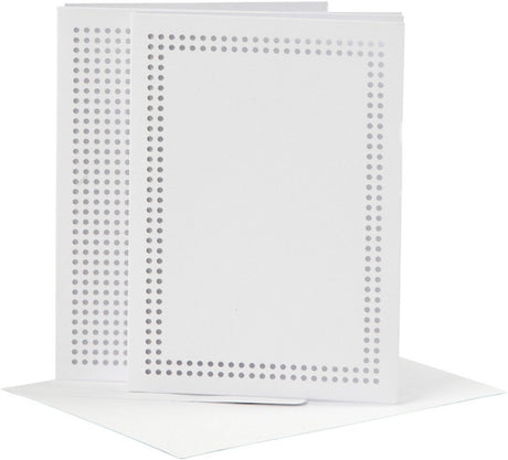 Creativ company kaarten om te borduren wit, set van 6
