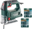 Metabo steb 65 quick set decoupeerzaag incl. 20 zaagbladen in koffer - 450w - d-greep - variabel