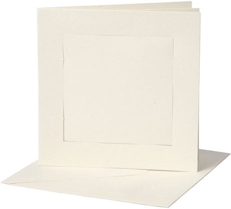 Creativ company kaarten enveloppen passepartout vierkant 12,5x12,5 cm off-white 10 stuks