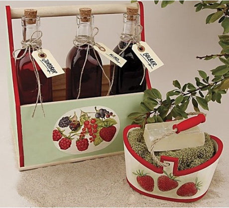 Creotime flessenhouder, grootste maat 24x17,5x28 cm, keizerin boom, 3 assorti