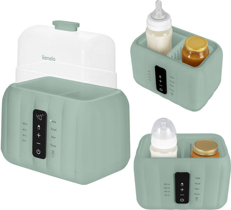 Lionelo thermup duo dubbele flessenwarmer 6in1 – flessenwarmer, sterilisator ontdooier – verwarmt 2 flessen tegelijk – temperatuurbehoud tot 72 uur – sterilisatie 100°c – touchscreen – bpa-vrij – automatische uitschakeling