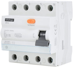 Schelinger aardlekschakelaar ac 4-polig - 40a - 30ma - 415v - din-rail - ip20