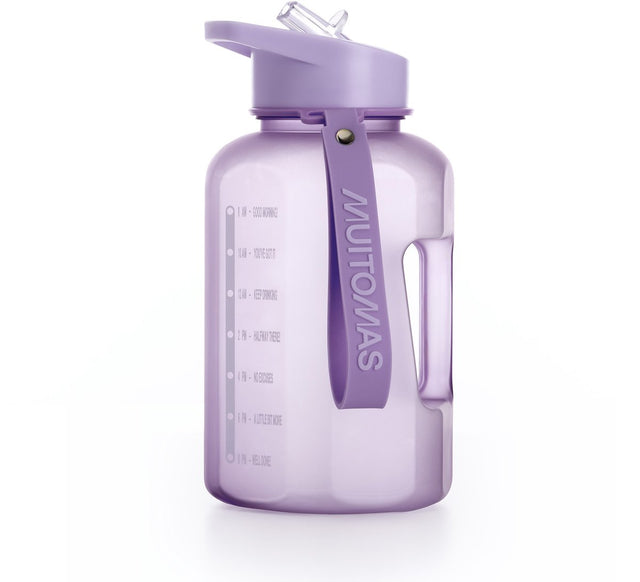 Muitomas sportfles – grote inhoud - 1200ml - siliconen tuit - geïntegreerd handvat - violet