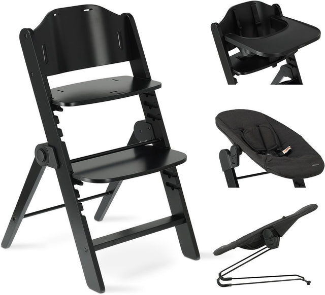 Deryan odin luxe kinderstoel met bouncer - zwart donkergrijs