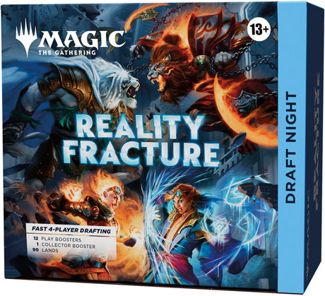 Magic the gathering magic: the gathering reality fracture draft night | 1 collector booster, 12 play boosters, 90 lands, 10 tokens | 4 player card game
