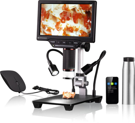 Bresser wlan digitale microscoop 1080p met hd zoom, camera, instelbare verlichting foto video opnamefunctie