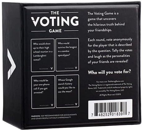 Dyce games - the voting game - party spel - kaartspel - engelstalig