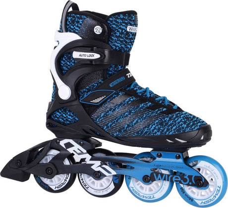 Tempish wire 3.0 84 skeelers - 4x84mm wielen - fitness inline skates - zwart blauw - maat 42
