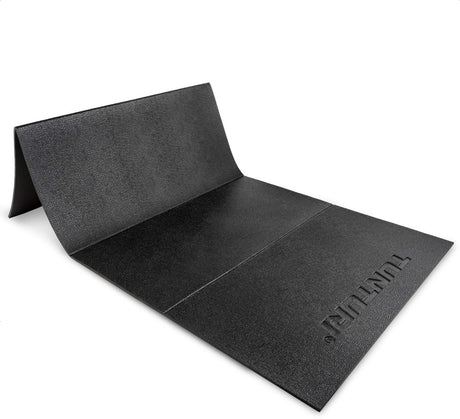 Tunturi fitnessmat - buitenmat extra dik – yoga mat antislip - pilates mat - 6 mm - opvouwbaar - 120 x 61 cm - incl trainingsapp - zwart