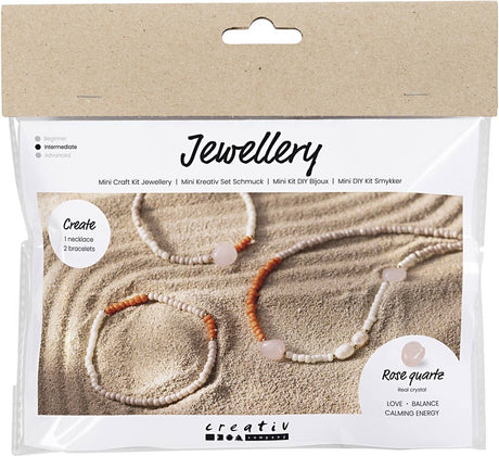 Creativ company mini hobbyset sieraden rozenkwarts ketting en armband