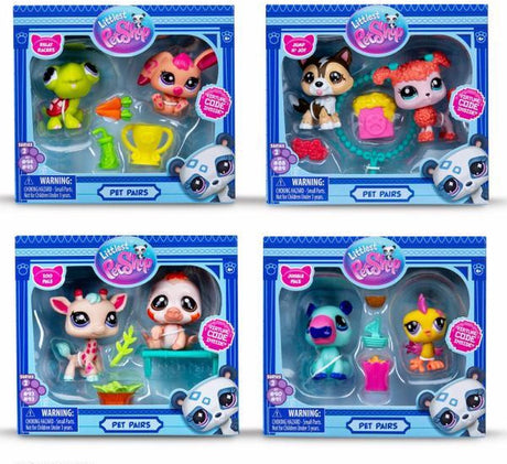 Bandai littlest pet shop pet pairs speelgoedfiguren – bf00525 – 2 diertjes met accessoires – 1 verpakking geleverd, model kan variëren