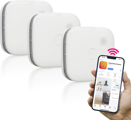 Smartwares fsm-12603 - slimme rookmelder 3 stuks - smart - wifi - met app - brandmelder