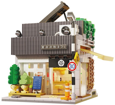 Cada c66007 zomer japanse koffie winkel bricks model 1116 pcs inclusief verlichting is compatibel met het bekende merk.