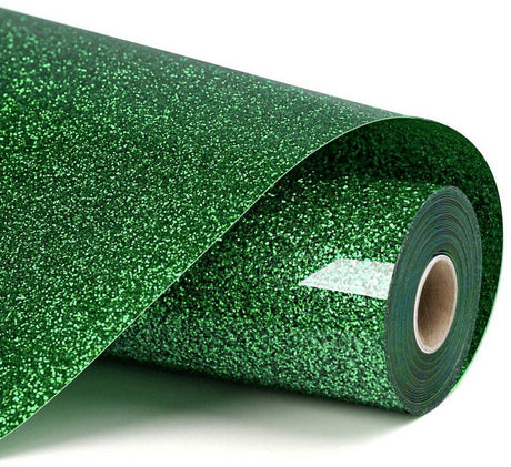 Loklik heat transfer vinyl glitter - green - groen - 30.5 x 90 cm