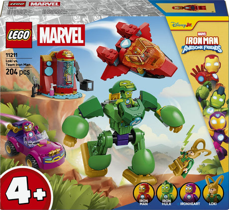 Lego ® ǀ marvel iron man en zijn fantastische vriendjes loki tegen team iron man - cadeau voor kinderen vanaf 4 jaar - 11211