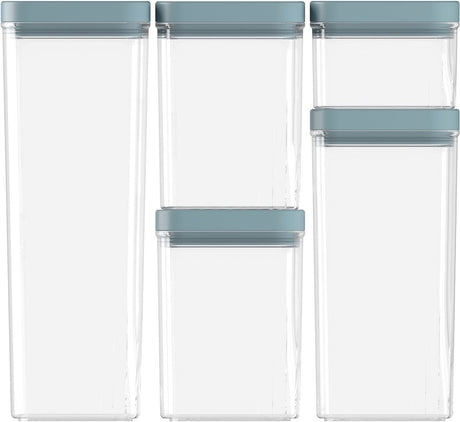 Curver kara voorraadbussen - set 0,5l + 2x1,2l + 1,8l + 2,4l - turquoise blauw