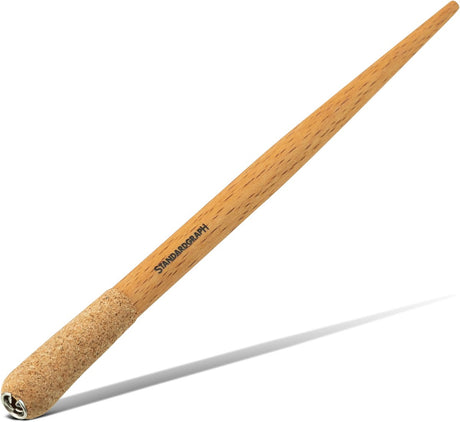 Standardgraph - penhouder voor tekenpennen en kroontjespennen - naturel met kurkgreep - sg-kn-120-n