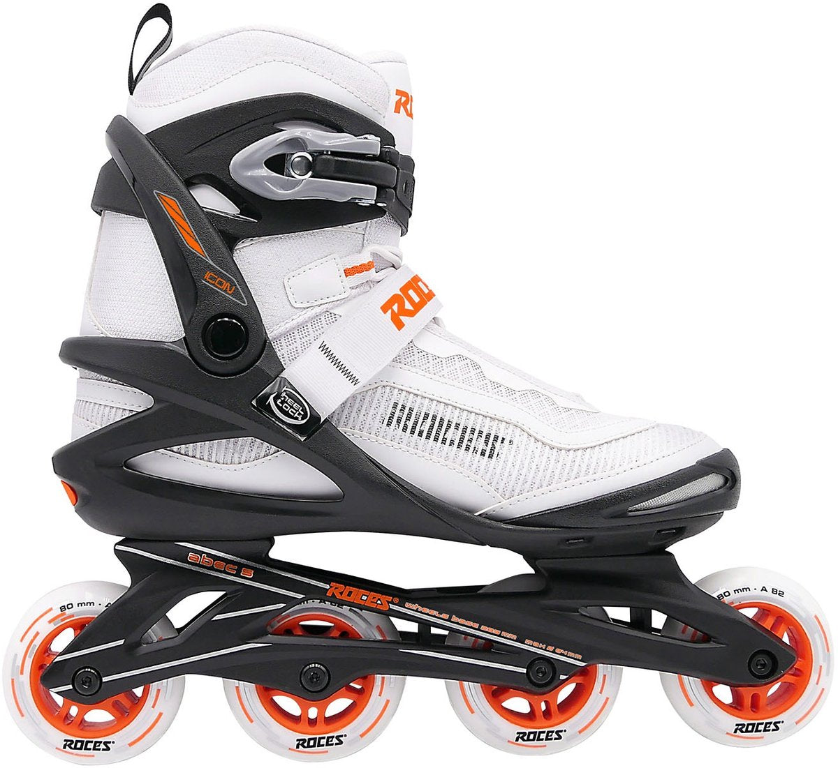 Roces icon x 80 skeelers - inline skates - wit oranje - maat 38