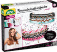 Lena vriendschapsarmbandenset meisjes 20 cm katoen roze blauw