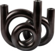 Present time kandelaar rings medium - grijs - 18x12x20cm - scandinavisch - polyresin