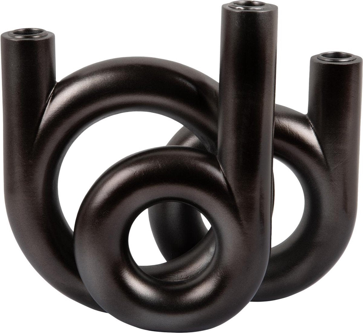 Present time kandelaar rings medium - grijs - 18x12x20cm - scandinavisch - polyresin
