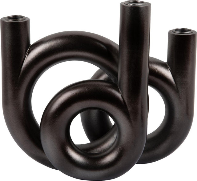 Present time kandelaar rings medium - grijs - 18x12x20cm - scandinavisch - polyresin