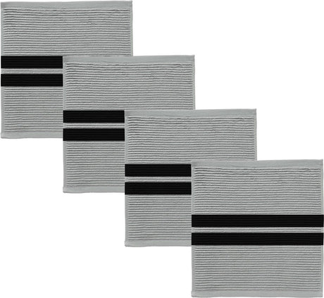 Ddddd - 4x vaatdoek - baxter - 30x30 cm - grijs - set van 4 stuks