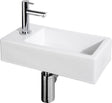 Differnz helios fonteinset – wasbak keramiek 37,5x18.5x9,5cm– fonteinset toilet met fonteinkraan links chroom – wastafel met rechte kraan en standaard greep – voor badkamer of wc