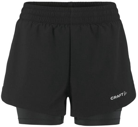 Craft adv essence 2-in-1 shorts 2 w dames sportbroek - zwart s