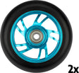Black dragon stuntstep wielen set - spoked alu - blauw zwart