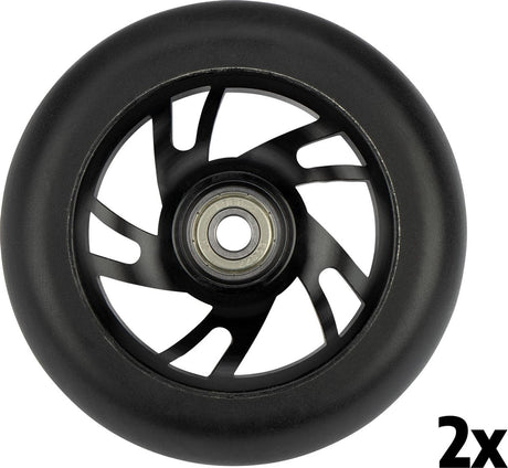 Black dragon stuntstep wielen set - spoked alu - zwart