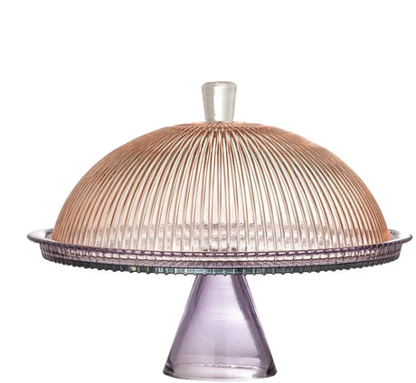 Bloomingville tayo taartplateau van glas met stolp – ø 32 cm