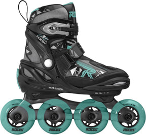 inline skates Moody Tif 82A zwart aqua maat 30-35
