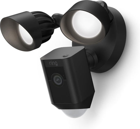 Ring floodlight camera plus - vaste aansluiting - zwart