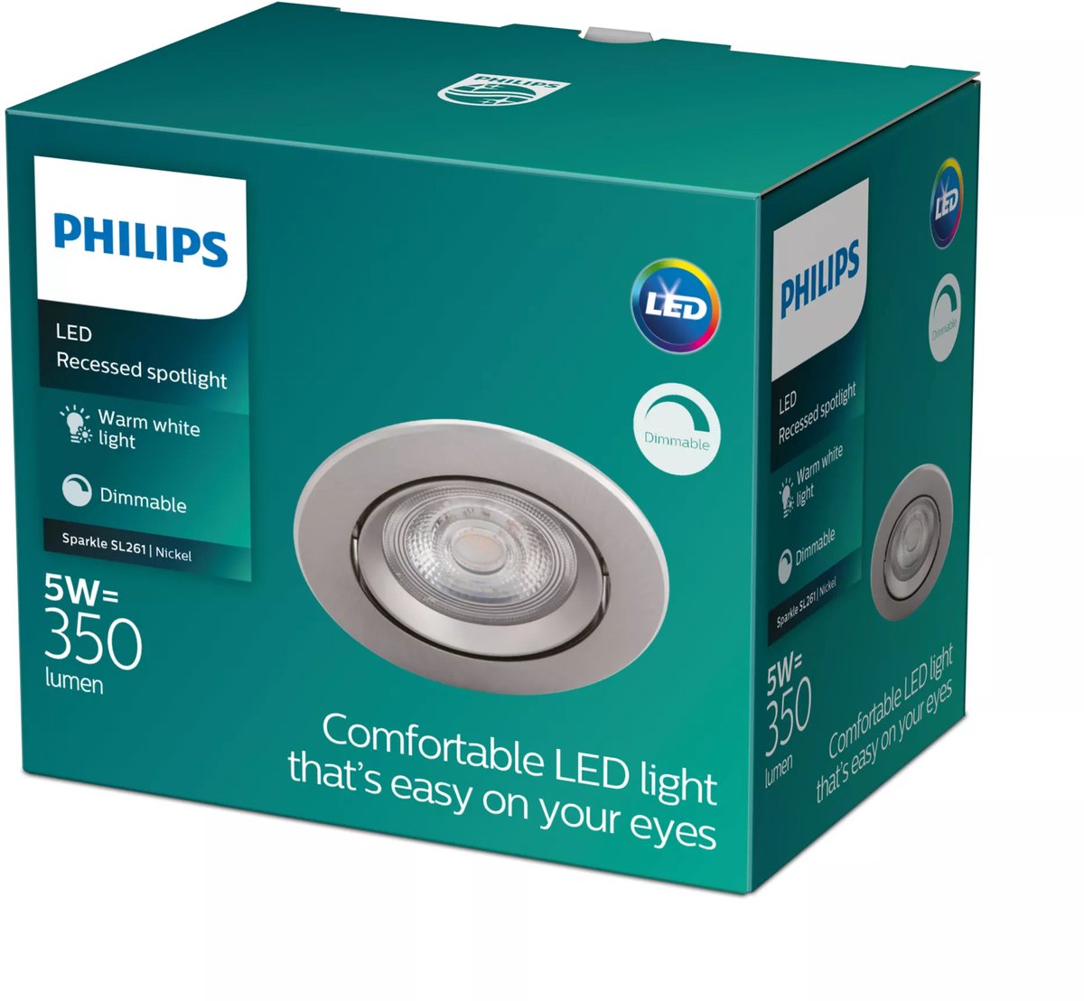 Philips led philips sparkle inbouwspot - 1-lichts - nikkel