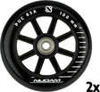 Nijdam stuntstep wielen set - 100x24 mm - 2st - full black - zwart zilver wit