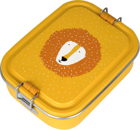 Trixie brooddoos klein - mr. lion - rsv lunchbox voor kinderen - makkelijk te openen broodtrommel - geel - rvs