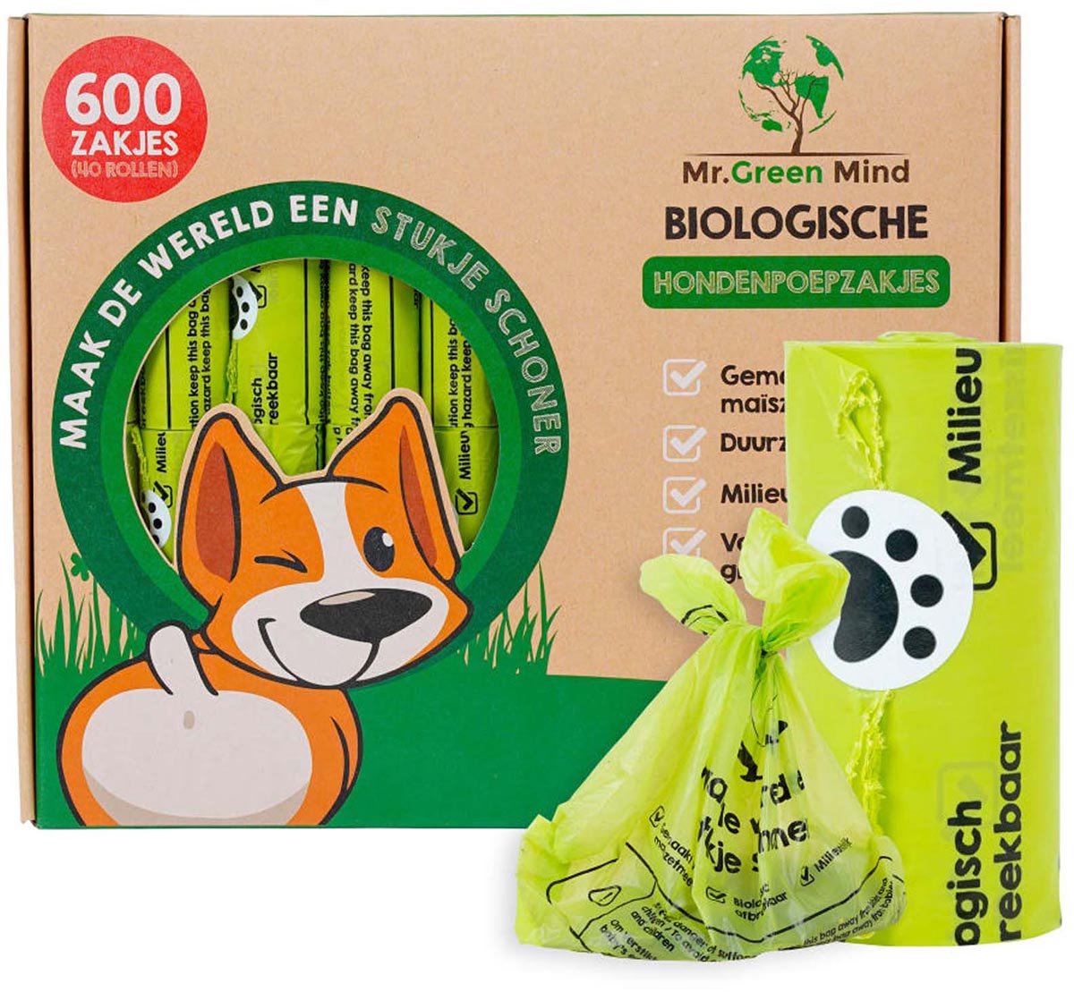 Mr. green mind bio poepzakje 600 zakken