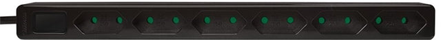 Logilink lps231b stekkerdoos 6-voudig zwart eurostekker 1 stuk(s)