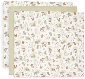 Jollein hydrofiele doek small 70x70cm barn buddies (3pack)