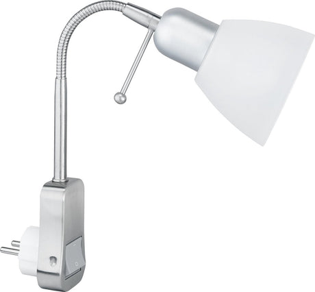 Trio ligara - stekkerspot - nikkel mat - excl. 1x e14 10w - flexibel - geïnstalleerde schakelaar
