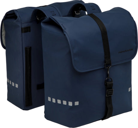 Burgers - new looxs new looxs ® odense double - fietstassen dubbel - bevestiging met riempjes - fietstassen electrische fietsen - waterafstotend polyester - 39 liter - dark blue