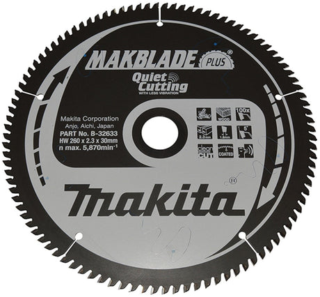 Makita makblade+ zaagblad 260x30x100z - b-32633
