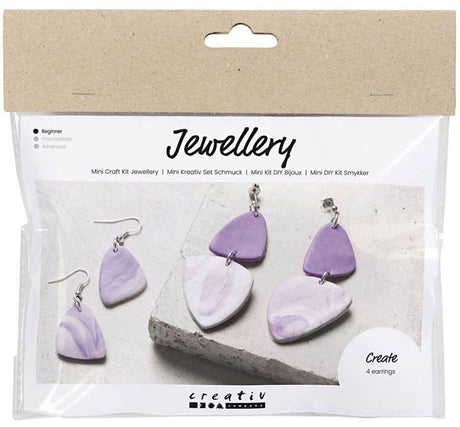 Creative company mini hobbyset sieraden oorbellen paars